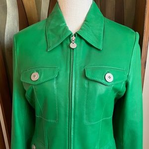 Vintage Tannery West Leather Kelly Green Jacket
